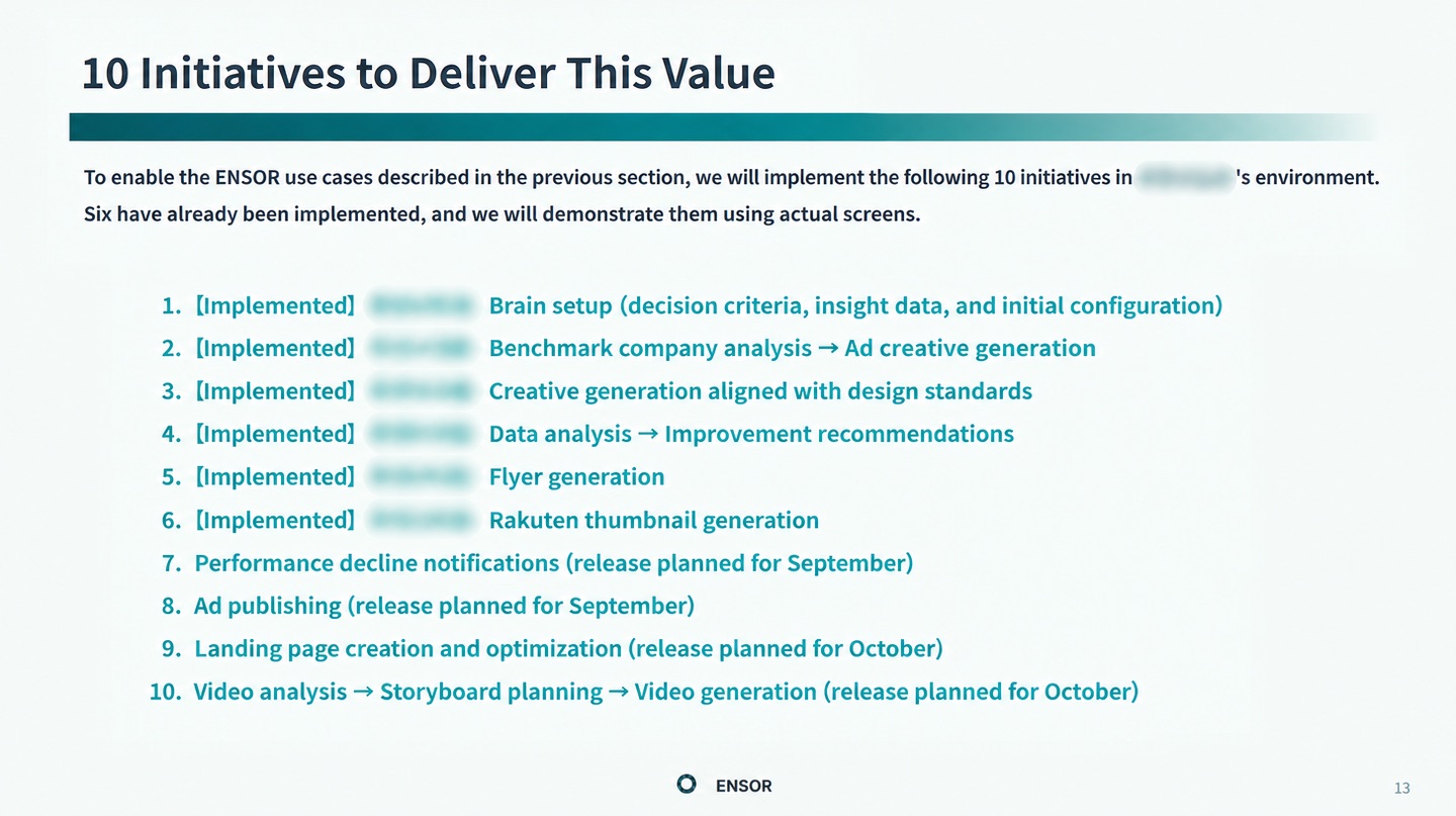 10 initiatives to deliver this value